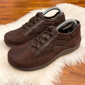🍋 Barefoot Freedom by Drew Women’s Roma Brown Suede Walking Shoes Size 6.5